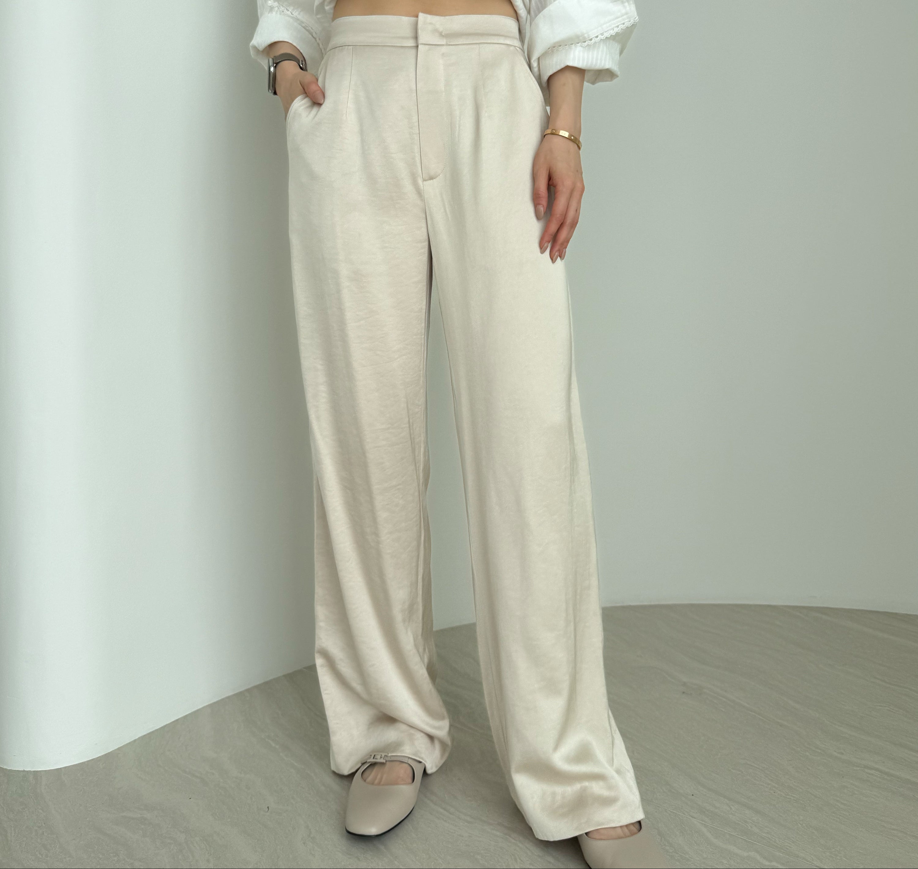 SATIN PANTS FW25 Brown
