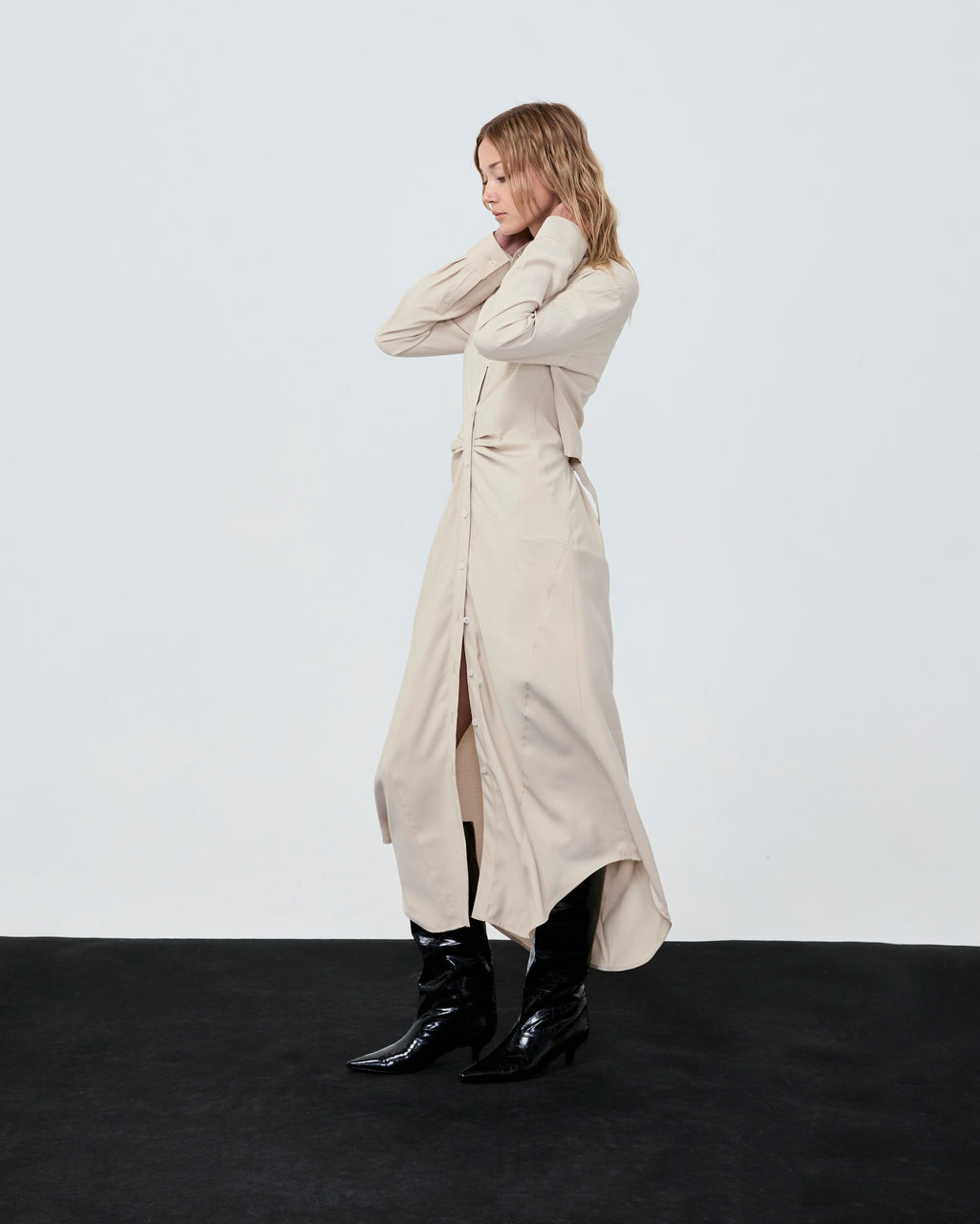 SHIRT DRESS FW25 Beige