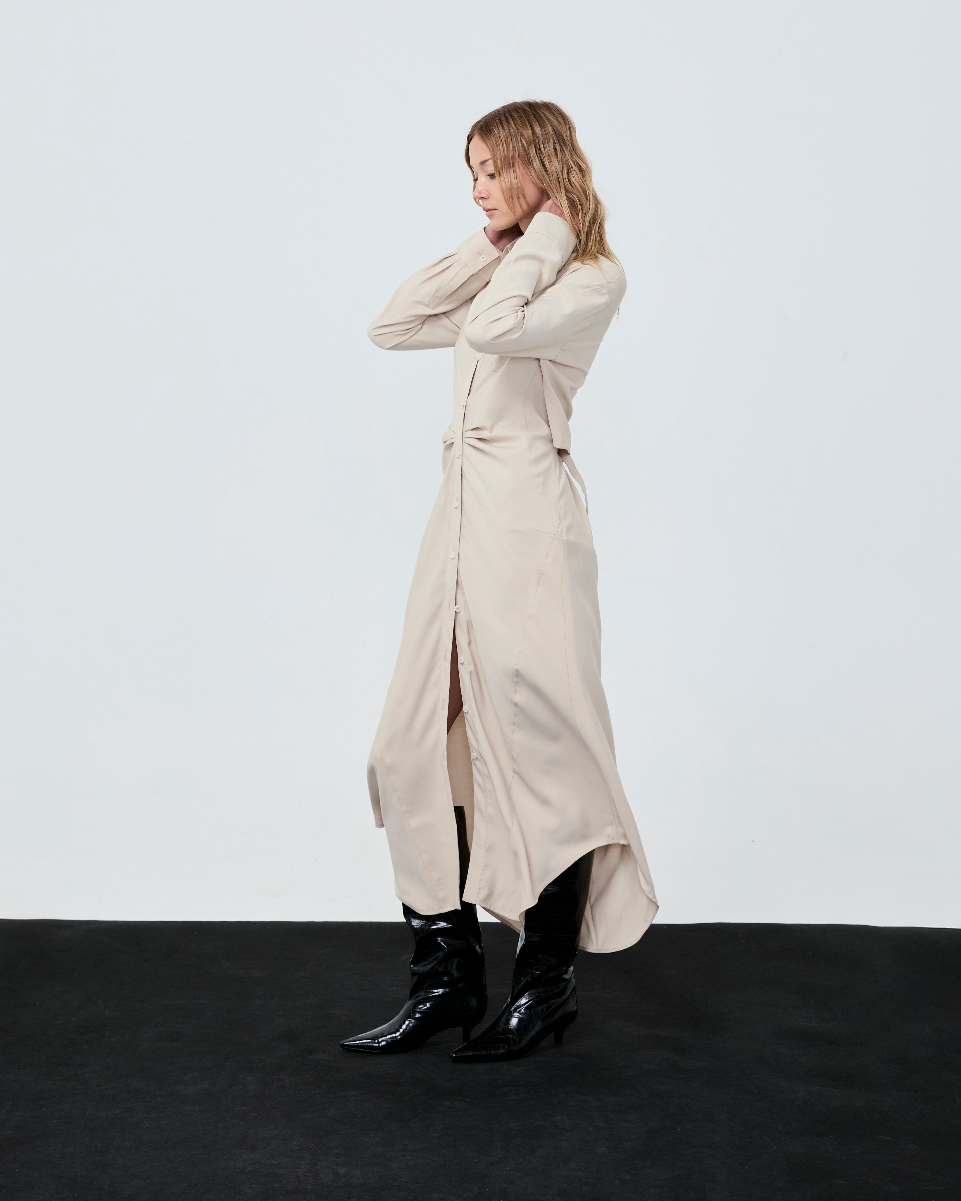 SHIRT DRESS FW25 Beige