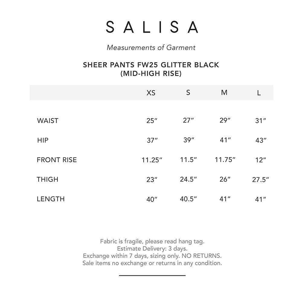 SHEER PANTS FW25  (Mid-High Rise)