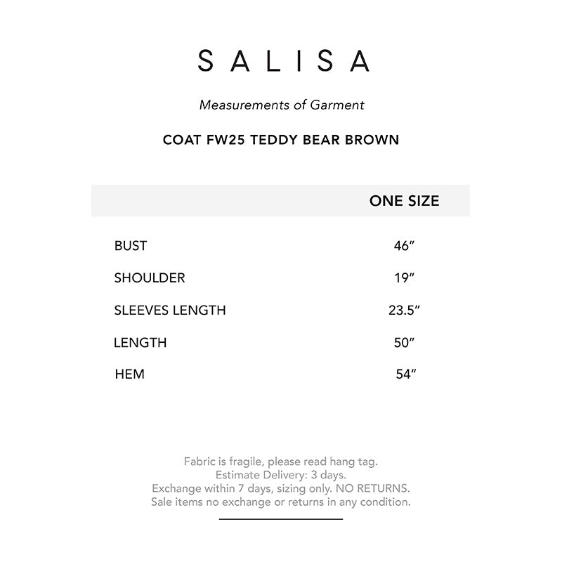 COAT FW25 Teddy Bear Brown