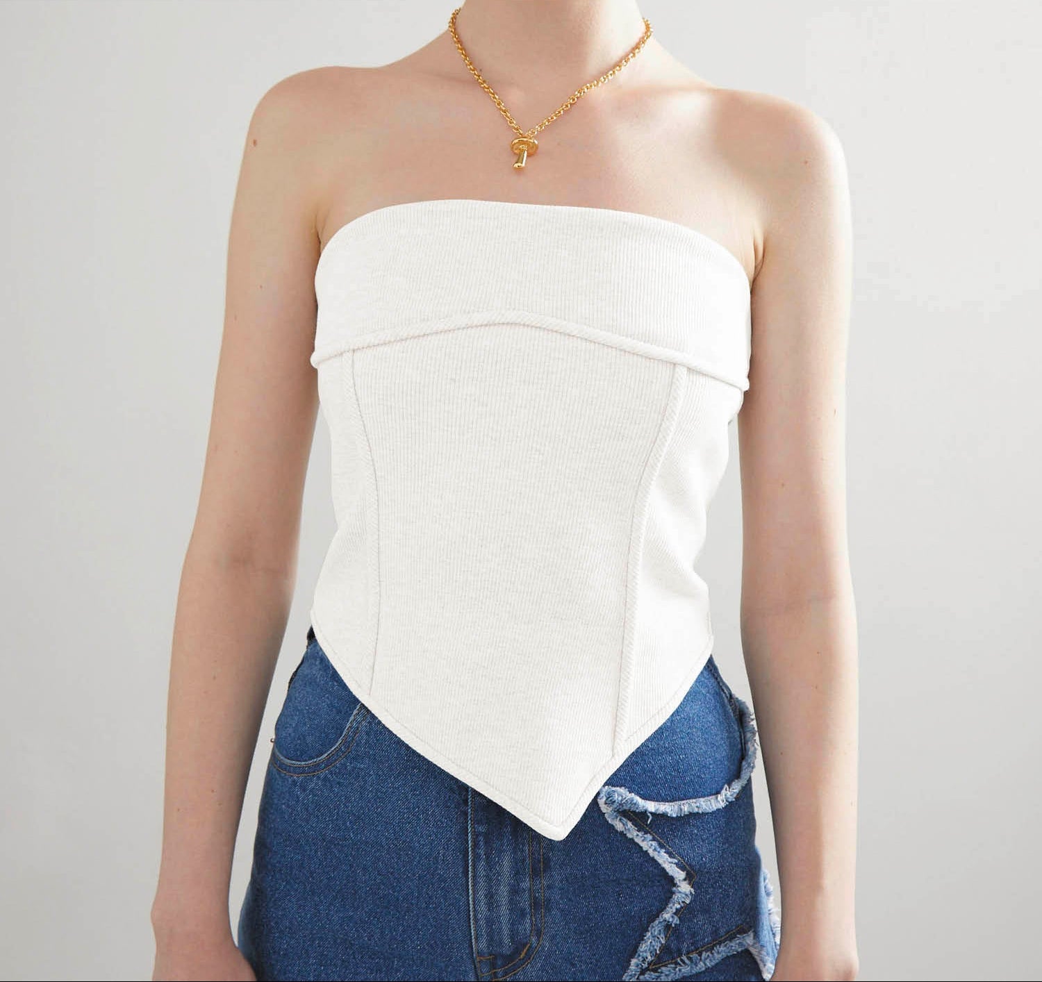 TUBE Top Strapless White